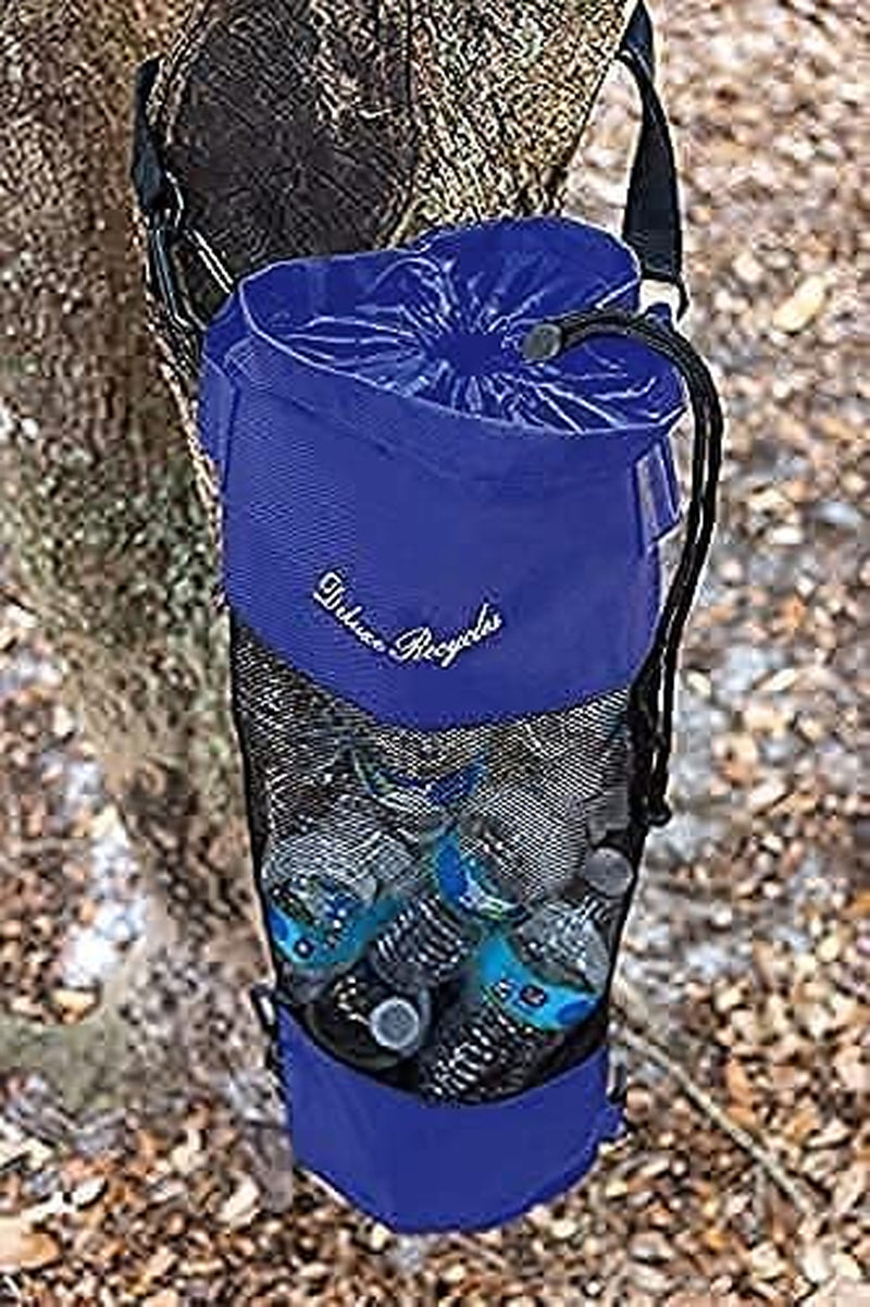 Portable Mesh Trash Bag for Boat - Washable Leakproof Outdoor Garbage Bags for Boat, Kayak or Camper – Lightweight & Large Capacity Bin Bag (Blue)