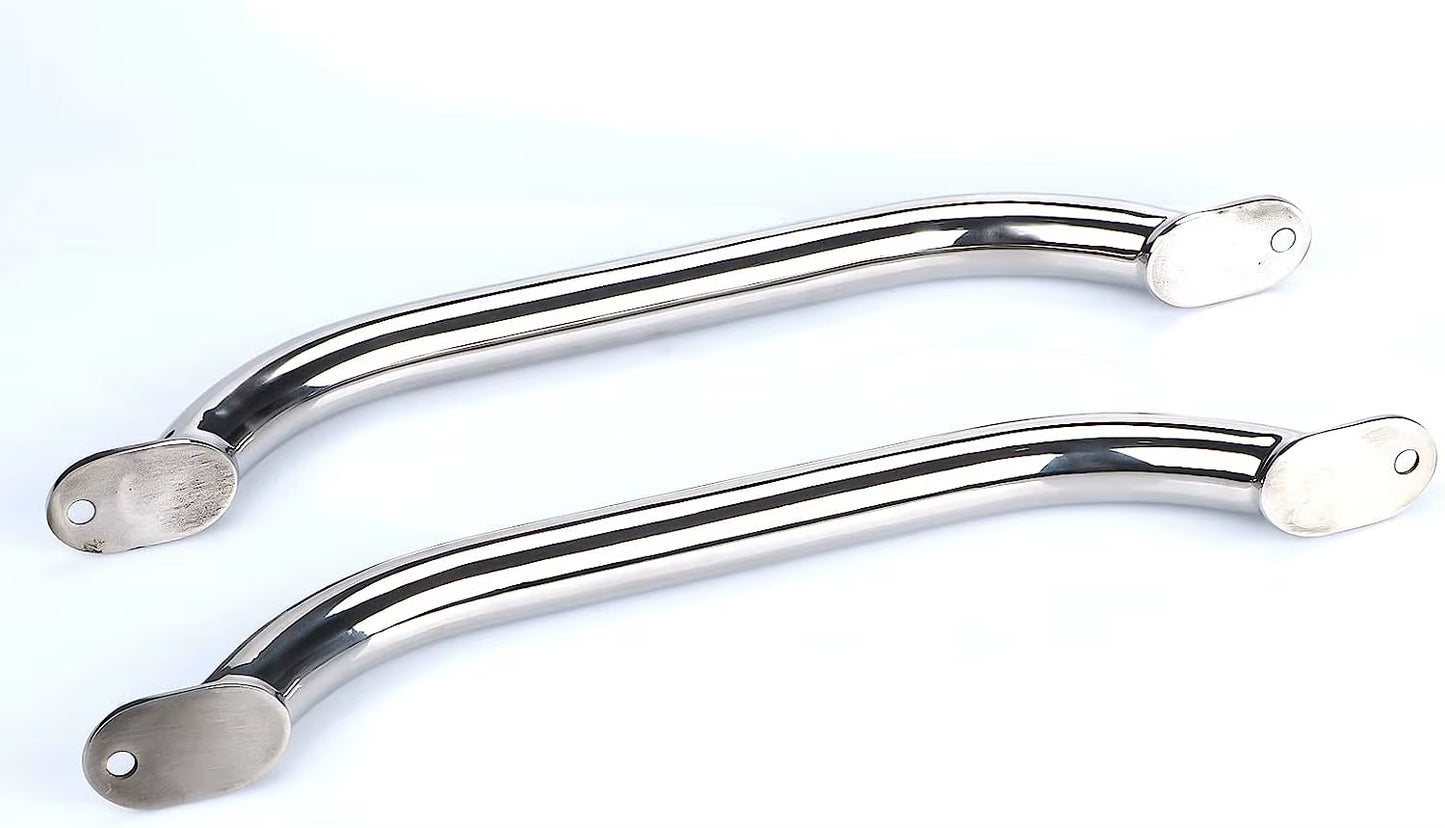 2 Pieces Stainless Steel 12'' Boat Polished Boat Marine Grab Handle Handrail Boat Accessories Marine